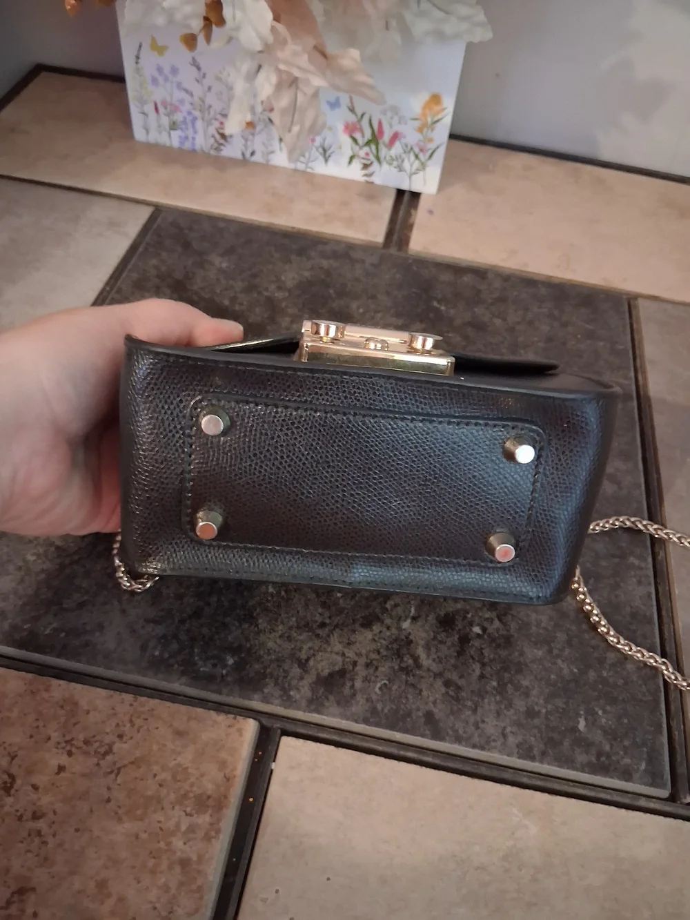 Furla Black Saffiano Leather Metropolis Mini